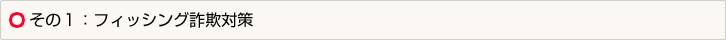 その１：フィッシング詐欺対策