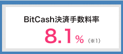 BitCash決済手数料率　8.5％（※1）